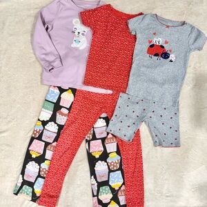 3-Pack Girls’ Size 8 Carter’s Pajama Sets